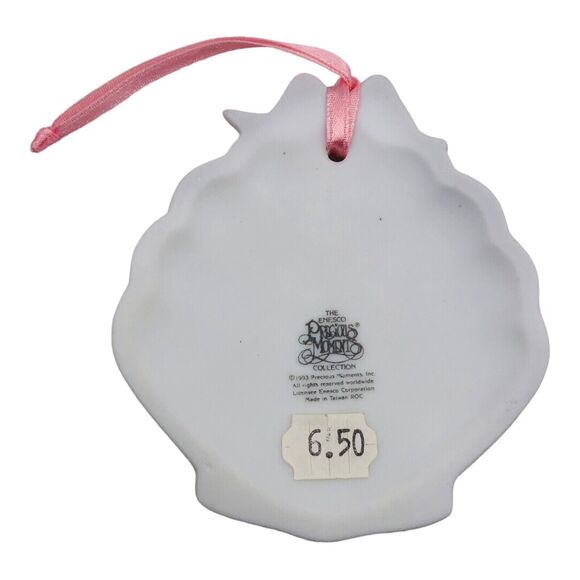 VTG 1994 Precious Moments What God Can Do Ornament Girl Blonde Peals Ocean Beach - Picture 6 of 6